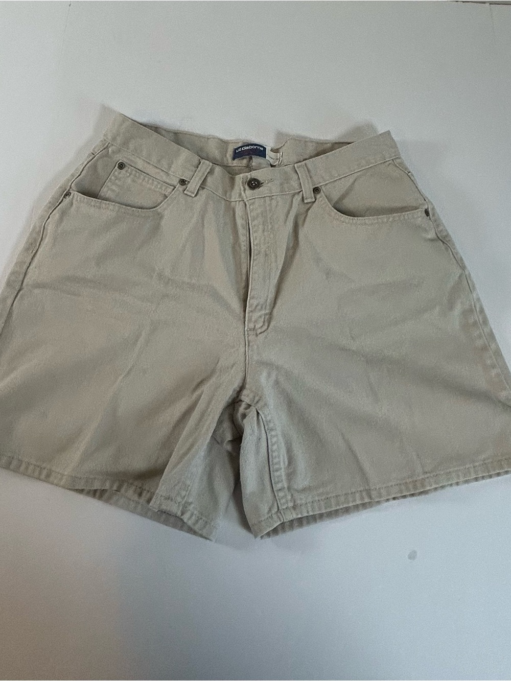 Liz Claiborne Women's Beige Cotton Denim Shorts